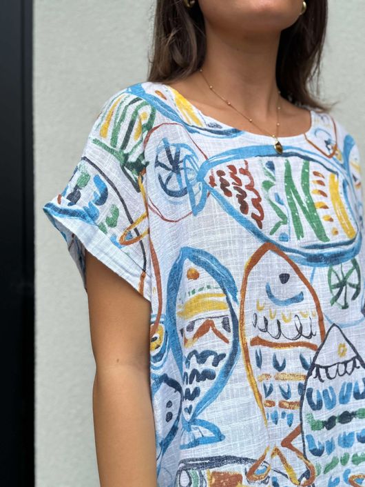 You Shall Have A Fishy Pure Cotton Top White
